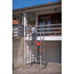 Échafaudage aluminium multifonction pliable 4 en 1 Fast&Lock 200, hauteur travail max. 2,87 m ou 3, 99 m