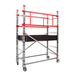 Échafaudage tour mobile aluminium hauteur max plateau 1 m, hauteur travail max. 3 m