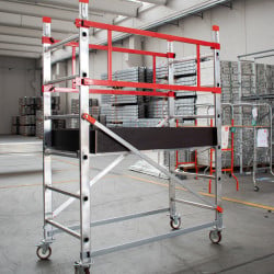 Échafaudage tour mobile aluminium hauteur max plateau 1 m, hauteur travail max. 3 m