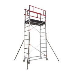 Échafaudage tour mobile aluminium hauteur max. plateau 2,80 m, hauteur travail max. 4,80 m