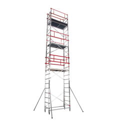 Échafaudage tour mobile aluminium hauteur max. plateau 6,30 m, hauteur travail max. 8,30 m