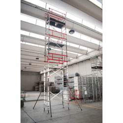 Échafaudage tour mobile aluminium hauteur max. plateau 6,30 m, hauteur travail max. 8,30 m