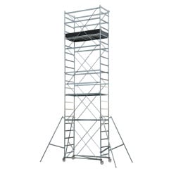 Échafaudage acier roulant 4 rehausses, hauteur travail max. 5,25 m