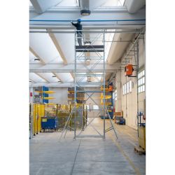 Échafaudage acier roulant 4 rehausses, hauteur travail max. 5,25 m