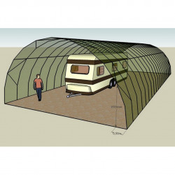Abri bâché Bati-Ser Axame, 6 x 8 m, pieds droits AXAMBAT68PEPCPC
