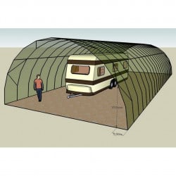 Abri bâché Bati-Ser Axame, 6 x 8 m, pieds droits AXAMBAT68PEPOPO