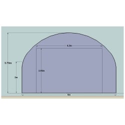 Abri bâché Bati-Ser Axame, 6 x 8 m, pieds droits AXAMBAT68PEPOPO