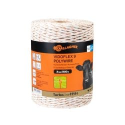 Fil conducteur clôture Vidoflex 9 Turboline Plus blanc long. 200 m Gallagher
