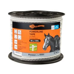 Ruban blanc conducteur 20 mm PowerLine long. 200 m Gallagher