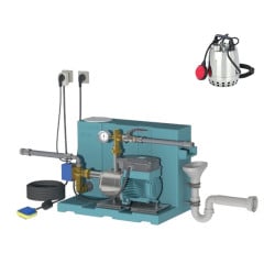 Gestionnaire d'eau de pluie 24 L GEP24 ID, avec pompe META S Mono Calpeda, flotteur FB, pompe de gavage GAV