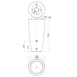 Pot conique récupérateur d'eau taupe 200 L