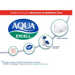 Pastilles de sel adoucisseur AQUA EXCELL conformes NF - A l'unité ou en palette