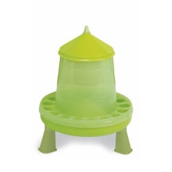 Abreuvoir plastique vert citron pour volailles 4 kg avec pieds