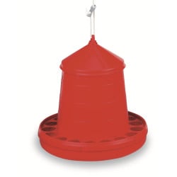 Abreuvoir plastique rouge pour volailles 4 kg à suspendre