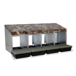 Nid pondoir poules 4 compartiments camouflage, fond plastique