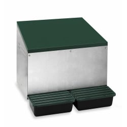 Nid pondoir poules extérieur poules 2 compartiments, fond plastique