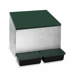 Nid pondoir poules extérieur poules 2 compartiments, fond plastique