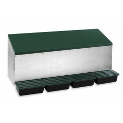 Nid pondoir poules extérieur poules 4 compartiments, fond plastique