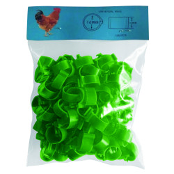 Bagues à clip pour pattes volailles 16 mm, 100 unités