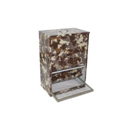 Mangeoire trémie galvanisée camouflage à pédale volailles et gibier 10 kg