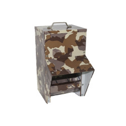 Mangeoire trémie galvanisée camouflage à pédale volailles et gibier 10 kg