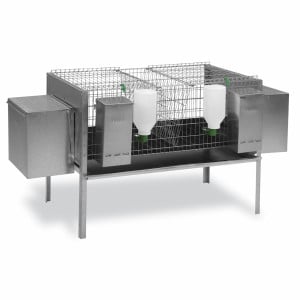 Cage à lapins métal modèle Europe 2 nids