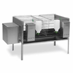 Cage à lapins métal modèle Europe 1 nid, 1 compartiment