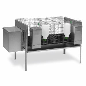 Cage à lapins métal modèle Europe 1 nid, 1 compartiment