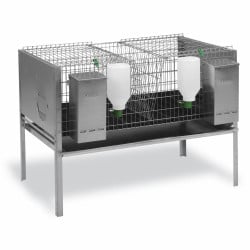 Cage à lapins métal modèle Europe 2 compartiments