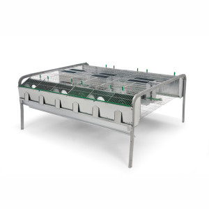 Cage polyvalente pour lapins modèle Leyba 12 compartiments