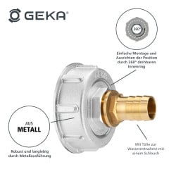 Kit GEKA plus adaptateur IBC, S60x6, a. douille 3/4"