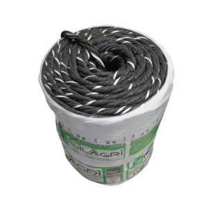 Corde PP 10 brins, toron de scierie noir / blanc multi-usage