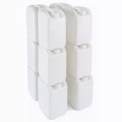 Lot de 10 jerrycan 5 litres - Colori naturel avec bouchon noir