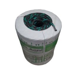 Corde PP 6 brins, toron de scierie noir / vert multi-usages