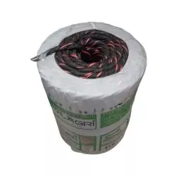Corde PP 8 brins, toron de scierie noir / rouge multi-usage