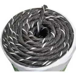 Corde PP 10 brins, toron de scierie noir / blanc multi-usage