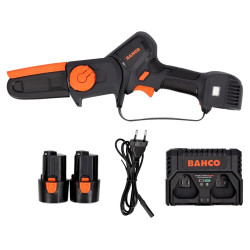 Tronçonneuse électrique compacte sans fil à batterie, 90 mm, 300 W, Bahco BCL104 avec 2 batteries, chargeur