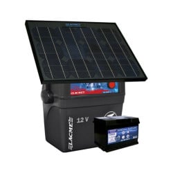 Kit Électrificateur solaire IPULSE 500 SUN 33 W, 15000 V, 5 J + Accu 62 Ah + Panneau solaire 33 W Lacmé