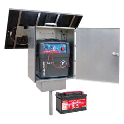 Kit estive électrificateur solaire SECUR 5 J, 66 W, accu 12 V 85 Ah, boitier antivol Lacmé