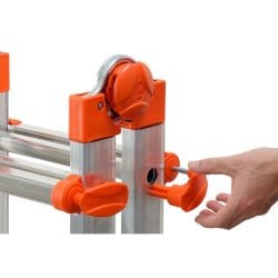 Échelle multifonction télescopique aluminium 5+5 échelons, hauteur travail max. 3,70 m ou 5,70 m
