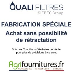 Poche filtrante feutre QUALIPOCHE F - taille 10 - 100µm - anneau torique en acier inoxydable Quali-filtres