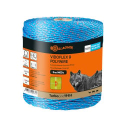 Fil conducteur clôture Vidoflex 9 TurboLine Plus bleu long. 400 m Gallagher