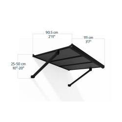 Auvent de porte Canopy Augustine Canopia - Noir - gris opaque