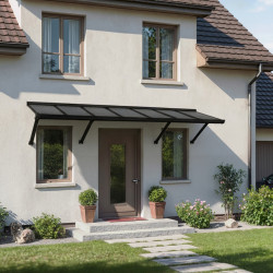Auvent de porte Canopy Augustine Canopia - Noir - gris opaque