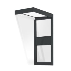 Marquise de porte Sophia Canopia avec 1 paroi latérale - Structure grise - Panneaux translucides