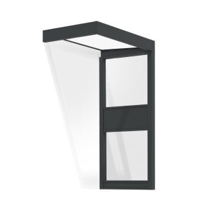 Marquise de porte Sophia Canopia avec 1 paroi latérale - Structure grise - Panneaux translucides