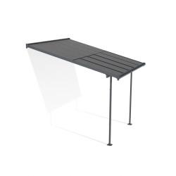 Pergola Sierra Cabrio Canopia - Structure en aluminium gris - Panneaux opaques gris