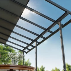 Pergola Sierra Cabrio Canopia - Structure en aluminium gris - Panneaux opaques gris