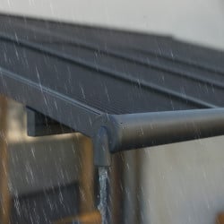 Pergola Sierra Cabrio Canopia - Structure en aluminium gris - Panneaux opaques gris