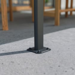 Pergola Sierra Cabrio Canopia - Structure en aluminium gris - Panneaux opaques gris
